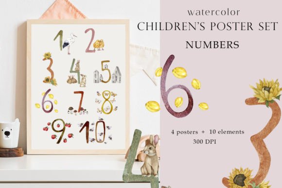 Download Children's Posters with Numbers Clipart - Posters Collection