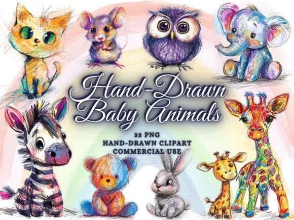 Download Hand-drawn Cute Animals Sublimation Png - Cute animals sublimation Collection