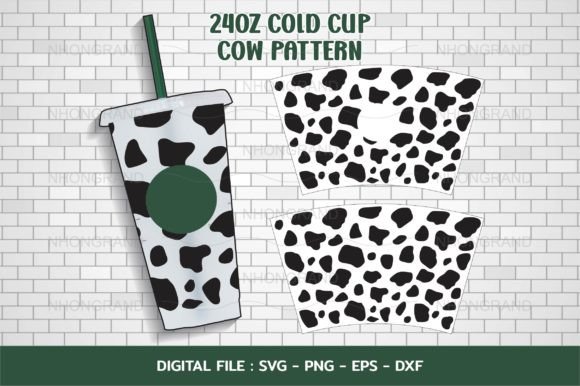 Download Cow Pattern Dairy Svg Svg, 24oz Cold Cup - Cold Collection