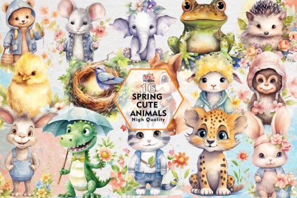 Download Spring Cute Animals Sublimation Clipart - Cute animals sublimation Collection