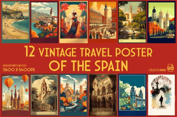 Download Vintage Travel Posters of the Spain - Premium Bundle