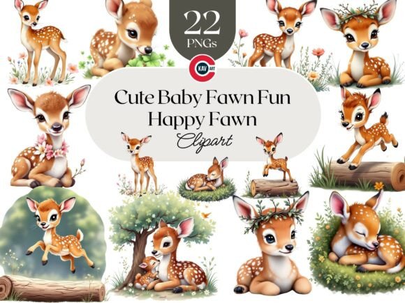 Download Fawn with Flowers, Newborn Baby Deer - Newborn Collection