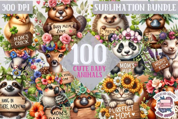 Download Cute Animals Sublimation Bundle 100 PNG - Cute animals sublimation Collection