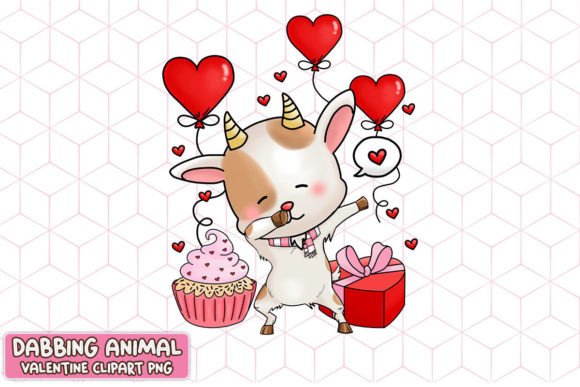 Download Cute Goat Dabbing Valentine Heart - Cute goat Collection