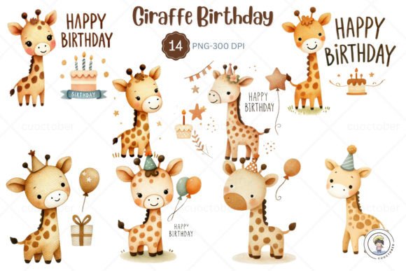 Download Baby Giraffe Birthday Newborn Clipart - Newborn Collection