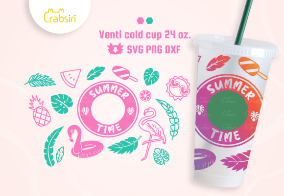 Download Summer Time Venti Cold Cup 24oz SVG - Cold Collection