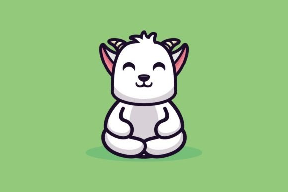 Download Cute Goat Do Meditation Premium Vector - Cute goat Collection